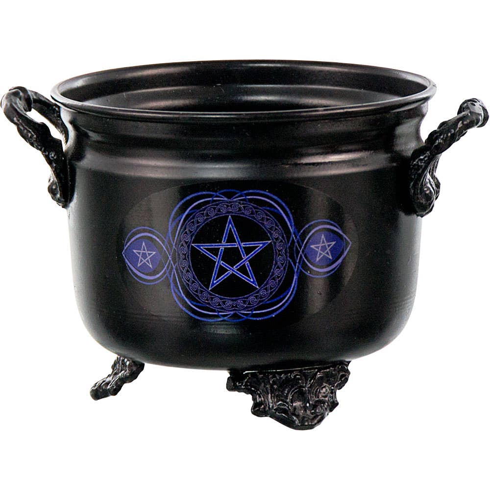 Metal Cauldron w/print Pentacle (Each)