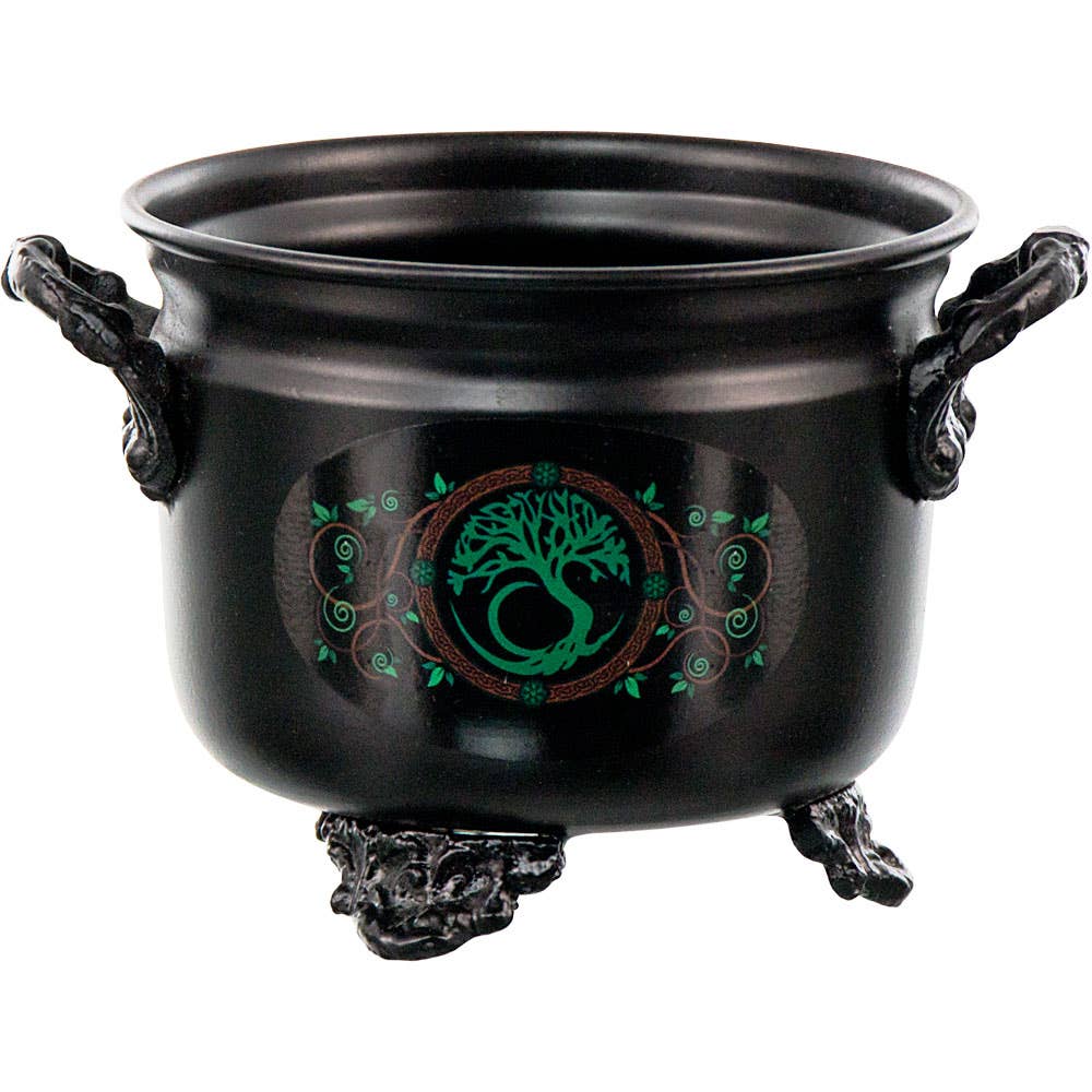 Metal Cauldron w/print Tree of Life (Each)